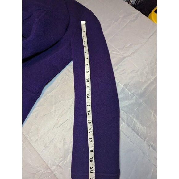 Talbots Dark Purple 100% Wool Open Blazer Size 6 Lined Shoulder Pads - Picture 12 of 14